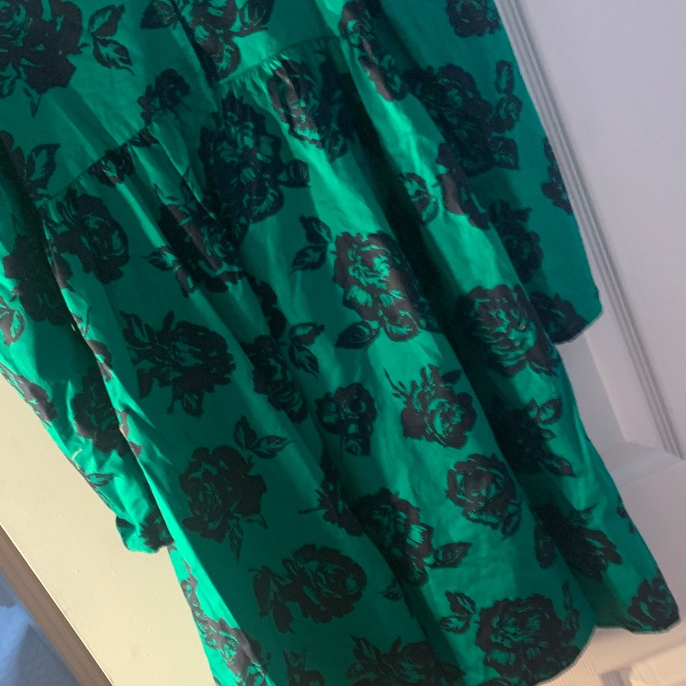 Janie and Jack Elegant Floral A-Line Dress in green and Black - Picture 6 of 9